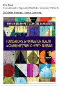 Test Bank for Foundations for Population Health in Community Public Health Nursing&comma; 6th Edition by Stanhope&comma; 9780323776882&comma; Covering Chapters 1-32 &vert; Includes Rationales