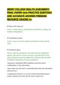 JERSEY COLLEGE HEALTH ASSESSMENTS&NewLine;FINAL PAPER 2026 PRACTICE QUESTIONS&NewLine;AND ACCURATE ANSWERS PREMIUM&NewLine;RESOURCE GRADED A&plus;