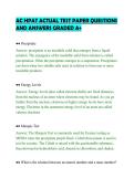 AC HPAT ACTUAL TEST PAPER QUESTIONS&NewLine;AND ANSWERS GRADED A&plus;
