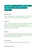 AC HPAT COMPREHENSIVE STUDY GUIDE&NewLine;FULL QUESTIONS WITH ACCURATE&NewLine;SOLUTIONS&NewLine;