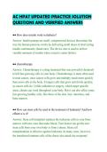 AC HPAT UPDATED PRACTICE SOLUTION&NewLine;QUESTIONS AND VERIFIED ANSWERS&NewLine;