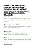 ACCOUNTING INFORMATION&NewLine;SYSTEMS 14TH EDITION BY&NewLine;MARSHALL ROMNEY AND PAUL&NewLine;STEINBART 2026 COMPLETE TEST&NewLine;BANK QUESTIONS ANSWERS&NewLine;GRADED A&plus;