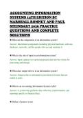 ACCOUNTING INFORMATION&NewLine;SYSTEMS 14TH EDITION BY&NewLine;MARSHALL ROMNEY AND PAUL&NewLine;STEINBART 2026 PRACTICE&NewLine;QUESTIONS AND COMPLETE&NewLine;SOLUTIONS&NewLine;