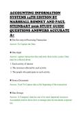 ACCOUNTING INFORMATION&NewLine;SYSTEMS 14TH EDITION BY&NewLine;MARSHALL ROMNEY AND PAUL&NewLine;STEINBART 2026 STUDY GUIDE&NewLine;QUESTIONS ANSWERS ACCURATE&NewLine;A&plus;&NewLine;