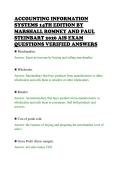 ACCOUNTING INFORMATION&NewLine;SYSTEMS 14TH EDITION BY&NewLine;MARSHALL ROMNEY AND PAUL&NewLine;STEINBART 2026 AIS EXAM&NewLine;QUESTIONS VERIFIED ANSWERS