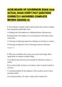 ACHE BOARD OF GOVERNORS EXAM 2026&NewLine;ACTUAL EXAM SCRIPT PAST QUESTIONS&NewLine;CORRECTLY ANSWERED COMPLETE&NewLine;REVIEW GRADED A&plus;&NewLine;