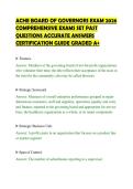 ACHE BOARD OF GOVERNORS EXAM 2026&NewLine;COMPREHENSIVE EXAMS SET PAST&NewLine;QUESTIONS ACCURATE ANSWERS&NewLine;CERTIFICATION GUIDE GRADED A&plus;