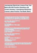 Journeyman Electrician License Prep Test&NewLine;Bank with 400 Practice Questions and&NewLine;Correct Answers&sol; Journeyman Electrician&NewLine;License Latest Practice Test Bank &lpar;New&excl;&rpar;