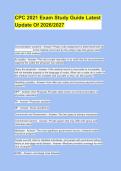 CPC 2021 Exam Study Guide Latest&NewLine;Update Of 2026&sol;2027