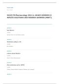 NCLEX PN pharmacology EXAM A&plus; GRADE ASSURED COMPLETE SOLUTIONS AND VERIFIED ANSWERS