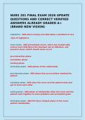 NURS 201 FINAL EXAM 2026 UPDATE QUESTIONS AND CORRECT VERIFIED ANSWERS ALREADY GRADED A&plus; &lpar;BRAND NEW VISION&rpar;