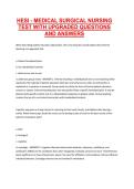 HESI Medical-Surgical Nursing Test &ndash; Upgraded Questions and Answers Practice Material