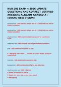 NUR 201 EXAM 4 2026 UPDATE QUESTIONS AND CORRECT VERIFIED ANSWERS ALREADY GRADED A&plus; &lpar;BRAND NEW VISION&rpar;