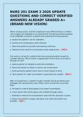 NURS 201 EXAM 3 2026 UPDATE QUESTIONS AND CORRECT VERIFIED ANSWERS ALREADY GRADED A&plus; &lpar;BRAND NEW VISION&rpar;