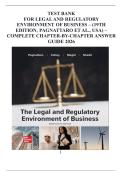 Legal and Regulatory Environment of Business &ndash; Test Bank &lpar;19th Edition&comma; Pagnattaro et al&period;&comma; USA&rpar; &ndash; Complete Chapter-by-Chapter Answer Guide