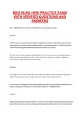 Medical-Surgical Nursing HESI Practice Exam &ndash; Verified Questions and Answers &vert; Exam Preparation Resource