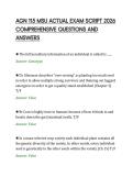 AGN 115 MSU ACTUAL EXAM SCRIPT 2026&NewLine;COMPREHENSIVE QUESTIONS AND&NewLine;ANSWERS&NewLine;
