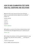 AGN 115 MSU EXAMINATION TEST PAPER&NewLine;2026 FULL QUESTIONS AND SOLUTIONS