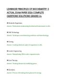 LEHNINGER PRINCIPLES OF BIOCHEMISTRY 5&NewLine;ACTUAL EXAM PAPER 2026 COMPLETE&NewLine;QUESTIONS SOLUTIONS GRADED A&plus;