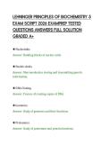 LEHNINGER PRINCIPLES OF BIOCHEMISTRY 5&NewLine;EXAM SCRIPT 2026 EXAMPREP TESTED&NewLine;QUESTIONS ANSWERS FULL SOLUTION&NewLine;GRADED A&plus;