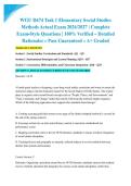 WGU D674 Task 1 Elementary Social Studies Methods Actual Exam 2026&sol;2027 &vert; Complete Exam-Style Questions &vert; 100&percnt; Verified &ndash; Detailed Rationales &ndash; Pass Guaranteed &ndash; A&plus; Graded&NewLine;&NewLine;