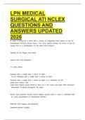 LPN MEDICAL SURGICAL ATI NCLEX QUESTIONS AND ANSWERS UPDATED 2026