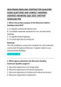 &NewLine;Wisconsin Dwelling Contractor Qualifier Exam Questions and Correct Answers