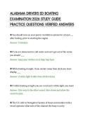 ALABAMA DRIVERS ED BOATING&NewLine;EXAMINATION 2026 STUDY GUIDE&NewLine;PRACTICE QUESTIONS VERIFIED ANSWERS