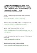 ALABAMA DRIVERS ED BOATING FINAL&NewLine;TEST PAPER 2026 QUESTIONS CORRECT&NewLine;ANSWERS GRADED A PLUS&NewLine;