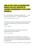 AMB 400 EPIC CARE 400 EXAMINATION&NewLine;BUNDLE 2026 FULL QUESTION SET&NewLine;ANSWERS COMPREHENSIVE STUDY GUIDE&NewLine;GRADED A&plus;