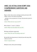 ANSC 333 ACTUAL EXAM SCRIPT 2026&NewLine;COMPREHENSIVE QUESTIONS AND&NewLine;ANSWERS