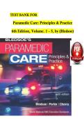 TEST BANK For Paramedic Care - Principles and Practice&comma; 6th Edition&comma; Volume 1 - 5 by Bledsoe&comma; Verified Chapters&comma; Complete Newest Version&NewLine;