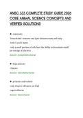 ANSC 333 COMPLETE STUDY GUIDE 2026&NewLine;CORE ANIMAL SCIENCE CONCEPTS AND&NewLine;VERIFIED SOLUTIONS&NewLine;