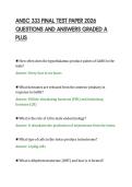 ANSC 333 FINAL TEST PAPER 2026&NewLine;QUESTIONS AND ANSWERS GRADED A&NewLine;PLUS&NewLine;