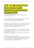 medical surgical lpn  latest 2026 &vert; 2027 package deal Questions and Answers All Verified