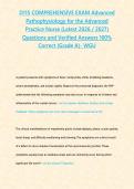 D115 COMPREHENSIVE EXAM Advanced Pathophysiology for the Advanced Practice Nurse &lpar;Latest 2026 &sol; 2027&rpar; Questions and Verified Answers 100&percnt; Correct &lpar;Grade A&rpar;- WGU&NewLine;&NewLine;&NewLine;