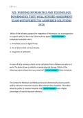 ATI- NURSING INFORMATICS AND TECHNOLOGY&comma;&NewLine;INFORMATICS TEST&vert; WELL REVISED ASSESSMENT&NewLine;EXAM WITH PERFECTLY ANSWERED SOLUTIONS&NewLine;2026