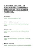 AQA AS PHYSICS MECHANICS TOP&NewLine;FORECASTED EXAM 2 COMPREHENSIVE&NewLine;STUDY SHEET 2026 SOLVED QUESTIONS&NewLine;PREMIUM BUNDLE&NewLine;