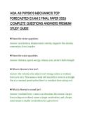 AQA AS PHYSICS MECHANICS TOP&NewLine;FORECASTED EXAM 2 FINAL PAPER 2026&NewLine;COMPLETE QUESTIONS ANSWERS PREMIUM&NewLine;STUDY GUIDE