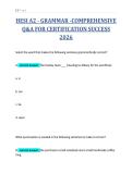 HESI A2 - GRAMMAR -COMPREHENSIVE&NewLine;Q&A FOR CERTIFICATION SUCCESS&NewLine;2026