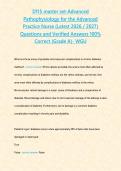D115 master set-Advanced Pathophysiology for the Advanced Practice Nurse &lpar;Latest 2026 &sol; 2027&rpar; Questions and Verified Answers 100&percnt; Correct &lpar;Grade A&rpar;- WGU&NewLine;&NewLine;