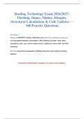 Roofing Exam 2026&sol;2027&colon; 100 Questions & Answers&NewLine;