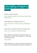 ASU ECON 211 COMPLETE TEST BANK&NewLine;QUESTIONS AND VERIFIED CORRECT&NewLine;ANSWERS&NewLine;