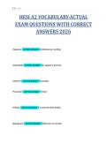 HESI A2 VOCABULARY-ACTUAL&NewLine;EXAM QUESTIONS WITH CORRECT&NewLine;ANSWERS 2026