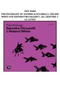 Test Bank For Psychology By Saundra K&period;Ciccarelli J&period; Noland White 6th Edition&vert;9780136636847&vert; All Chapters 1-15&vert; LATEST