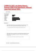 CHEM133 C007 Lab Safety Report - Summer 2026 Final Submission- Beyond Labz Fully Solved 100&percnt;&period;&NewLine;&NewLine;