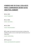 HONDROS NUR 150 EXAM 2 2026 MOCK&NewLine;PAPER COMPREHENSIVE REVIEW NOTES&NewLine;ANALYTICAL SUMMARY&NewLine;