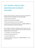 NCCT REVIEW- SURGICAL TECH QUESTIONS WITH COMPLETE SOLUTIONS