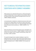 NCCT SURGICAL TECH PRACTICE EXAM QUESTIONS WITH CORRECT ANSWERS
