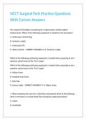 NCCT Surgical Tech Practice Questions With Correct Answers 